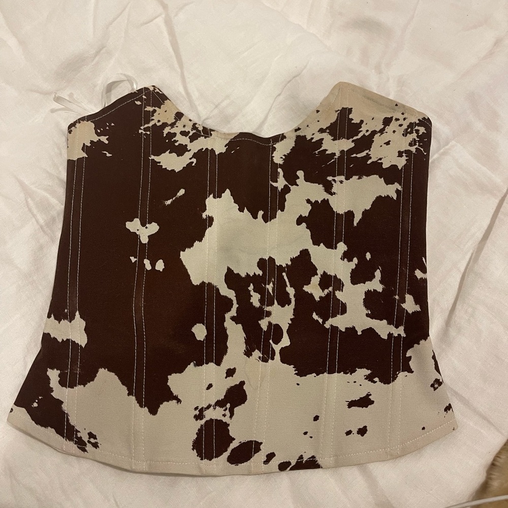 Miaou Top - cow print corset